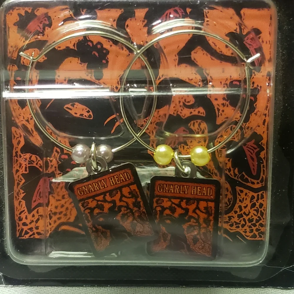 Vtg Wine Glass Charms Ltd Ed. Gnarly Head Pkg Of 2